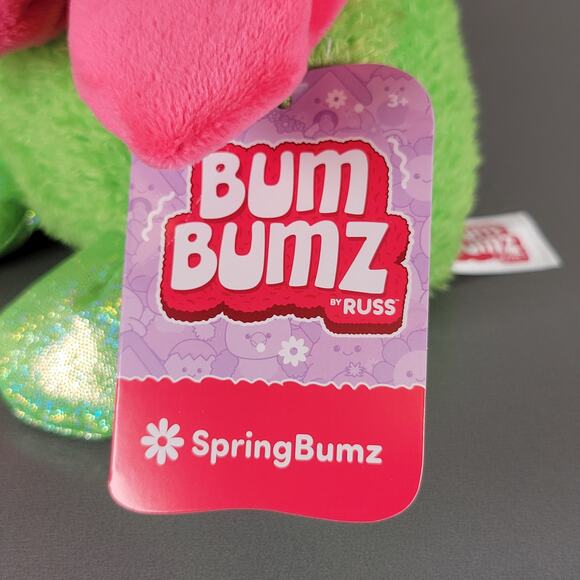 BumBumz SpringBumz Flower Plush 7" Jazwares Russ Stuffed Toy Pink Green Yellow - Picture 8 of 16
